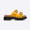 Dior Women Diorquake Strap Sandal Yellow Calfskin