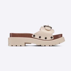 Dior Women Diorquake Strap Slide White Calfskin