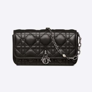 New Lady Dior Pouch - Black Cannage Lambskin