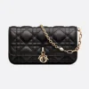 Dior Women Lady Dior Phone Pouch Black Cannage Lambskin