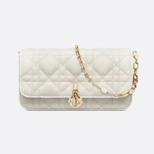 Dior Women Lady Dior Phone Pouch Latte Cannage Lambskin