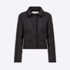 Dior Women Macrocannage Jacket Black Quilted Technical Taffeta