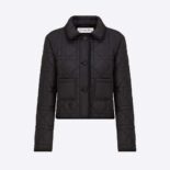 Dior Women Macrocannage Jacket Black Quilted Technical Taffeta