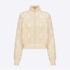 Dior Women Macrocannage Zipped Cardigan White Technical Wool and Cashmere Knit