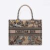 Dior Women Medium Dior Book Tote Beige Multicolor Dior Jardin d'Hiver Embroidery