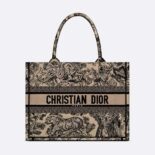 Dior Women Medium Dior Book Tote Brown Toile de Jouy Embroidery