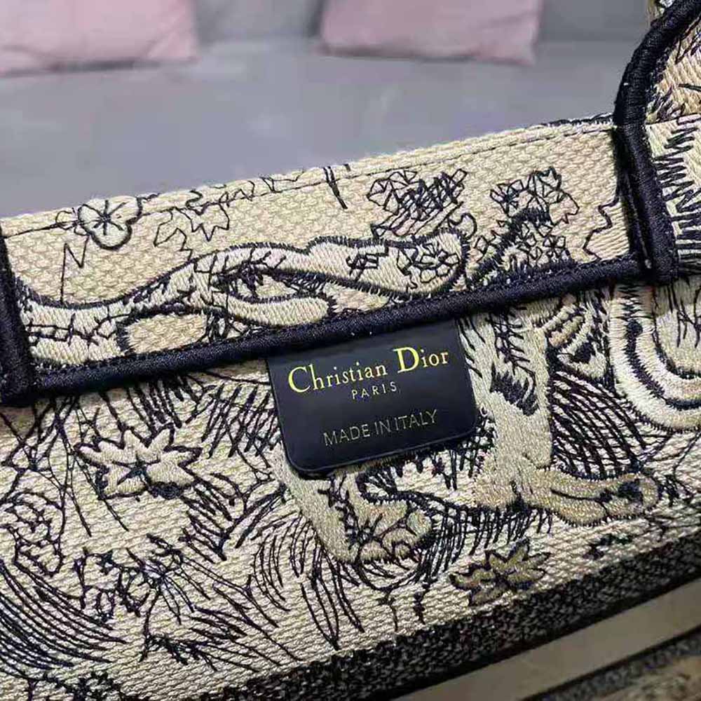 Dior Women Medium Dior Book Tote Brown Toile de Jouy Embroidery 9 Dior Women Medium Dior Book Tote Brown Toile de Jouy Embroidery - Image 9