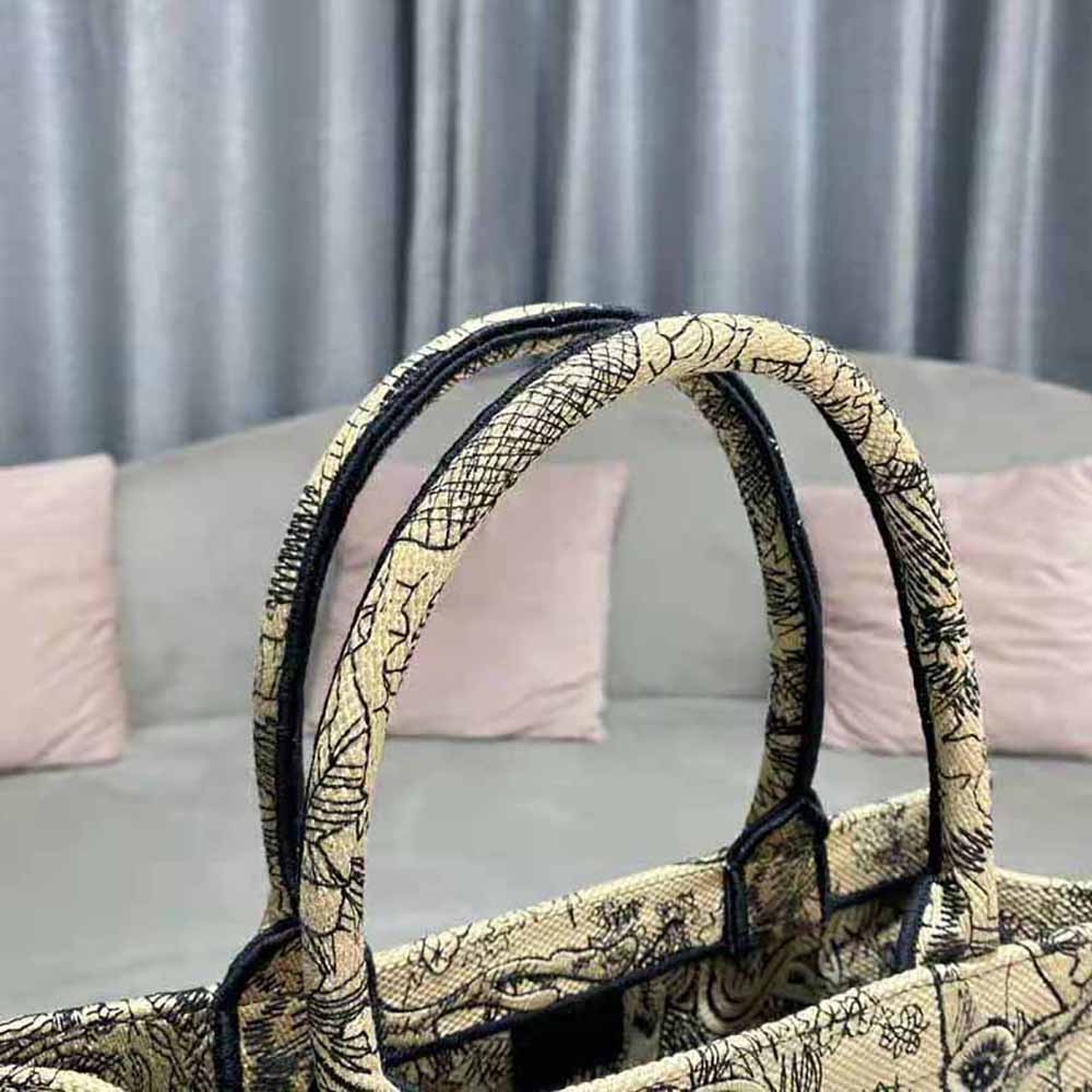 Dior Women Medium Dior Book Tote Brown Toile de Jouy Embroidery 8 Dior Women Medium Dior Book Tote Brown Toile de Jouy Embroidery - Image 8