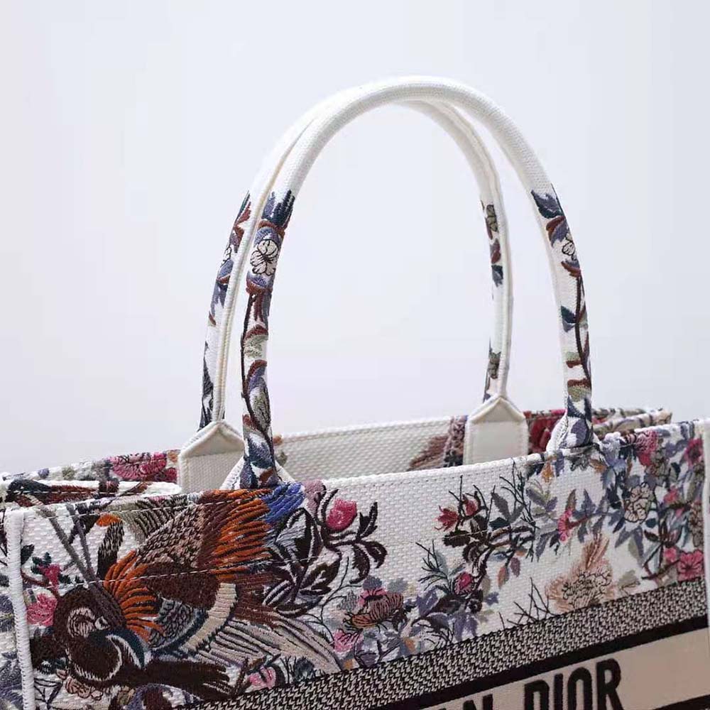 LTD ED CHRISTIAN DIOR BOOK TOTE MED JADRIN d'HIVER EMBROIDERY MULTICOLOR  SOLDOUT