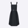 Dior Women Mid-Length Belted Dress Black Wool and Mohair
