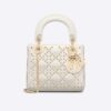 Dior Women Mini Lady Dior Bag Latte Lucky Star Cannage Lambskin