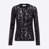 Dior Women Sweater Blue and Gray Mizza Openwork Cashmere Knit