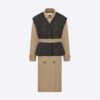 Dior Women Trench Coat with Removable Macrocannage Vest Beige Cotton Gabardine and Black Quilted Technical Taffeta