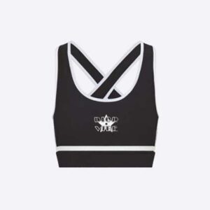 Dior Women Vibe Sports Bra Black and White Technical Jersey