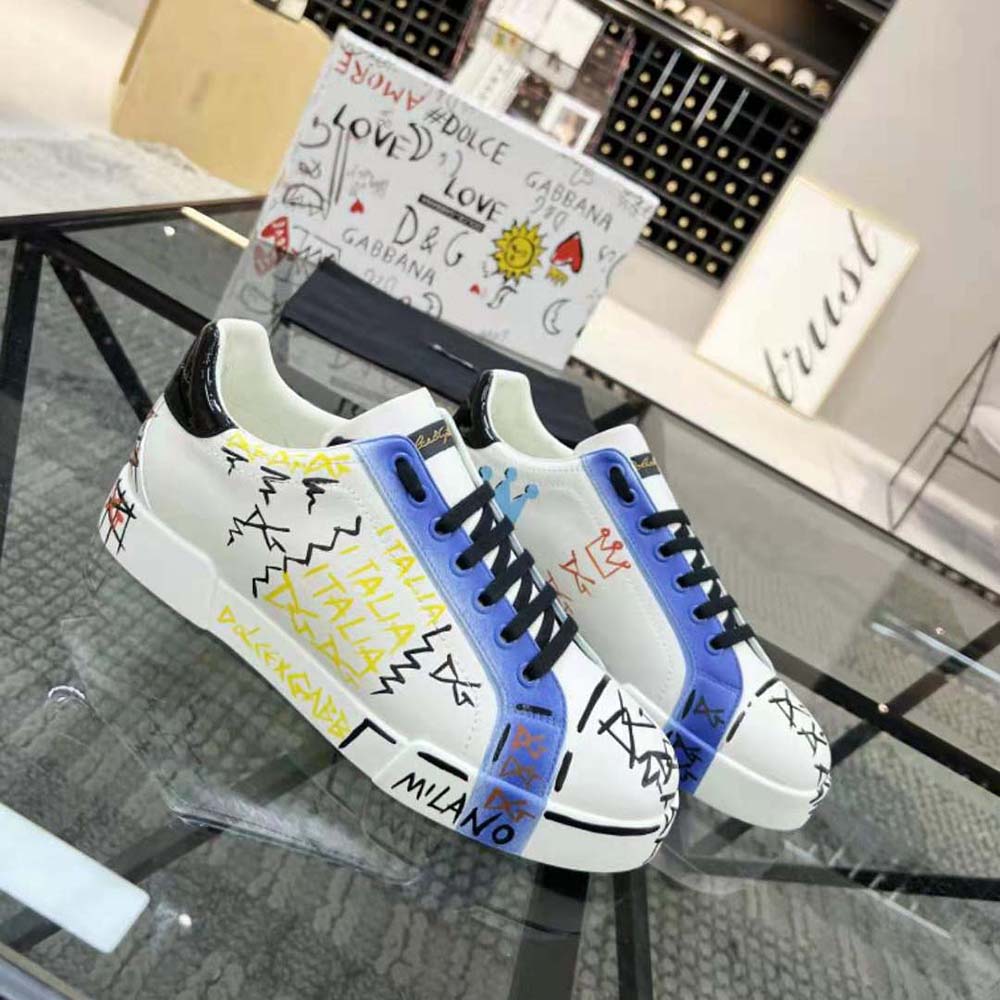 Dolce Gabbana D&G Unisex Limited Edition Portofino Sneakers-Blue 3 Dolce Gabbana D&G Unisex Limited Edition Portofino Sneakers-Blue - Image 3