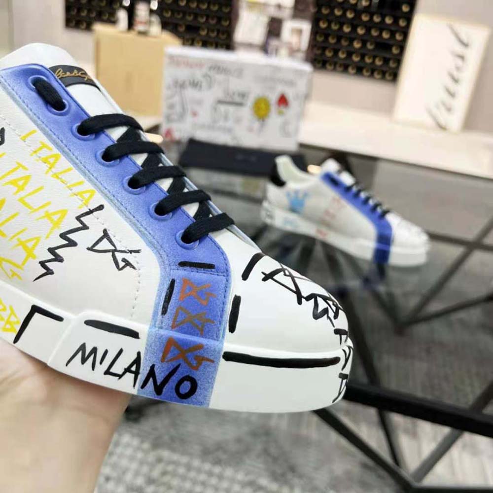 Dolce Gabbana D&G Unisex Limited Edition Portofino Sneakers-Blue 8 Dolce Gabbana D&G Unisex Limited Edition Portofino Sneakers-Blue - Image 8