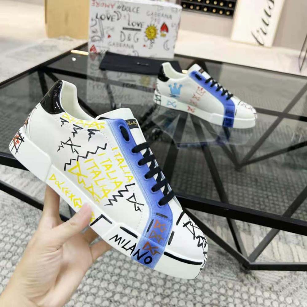 Dolce Gabbana D&G Unisex Limited Edition Portofino Sneakers-Blue 7 Dolce Gabbana D&G Unisex Limited Edition Portofino Sneakers-Blue - Image 7