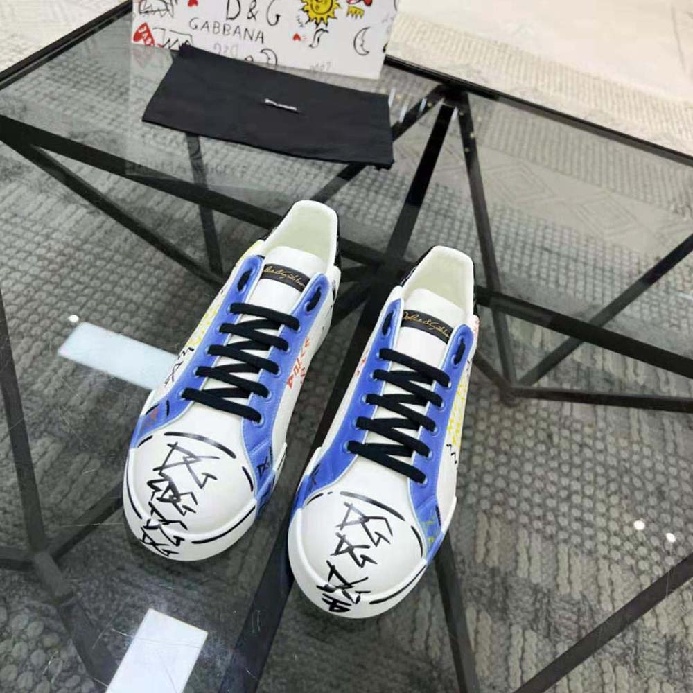 Dolce Gabbana D&G Unisex Limited Edition Portofino Sneakers-Blue 2 Dolce Gabbana D&G Unisex Limited Edition Portofino Sneakers-Blue - Image 2