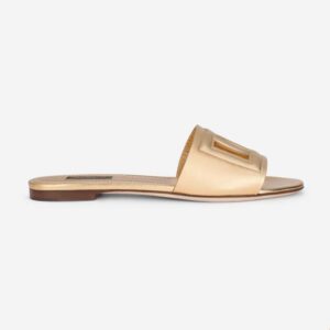 Dolce Gabbana D&G Women Nappa Mordore Slides with DG Logo