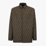 Fendi Men Blouson Brown Fabric Jacket