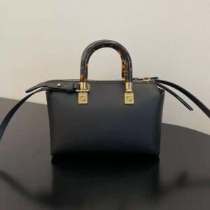 By The Way Mini - Small Boston bag in black leather