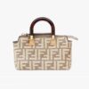 Fendi Women By The Way Mini Small Boston Bag in Dove Gray Tapestry Fabric