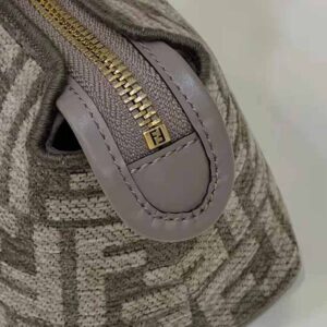 Fendi Mini By The Way Boston Bag In FF Tapestry Fabric Apricot
