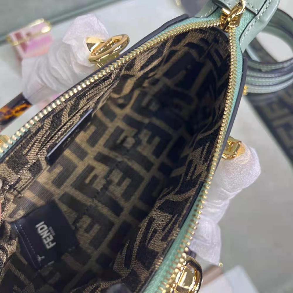 Fendi Women By The Way Mini Small Boston Bag in Mint Green Leather 8 Fendi Women By The Way Mini Small Boston Bag in Mint Green Leather - Image 8