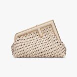 Fendi Women Fendi First Small Beige Braided Leather Bag