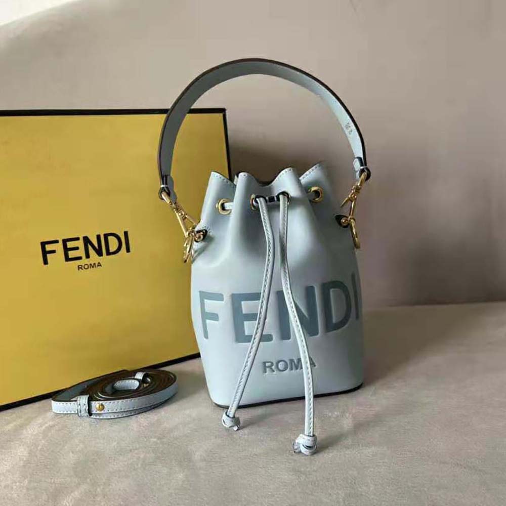 Fendi Women Mon Tresor Light Blue Leather Mini Bag 3 Fendi Women Mon Tresor Light Blue Leather Mini Bag - Image 3