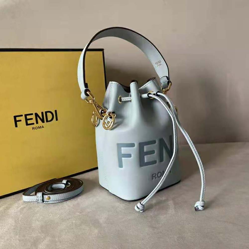 Fendi Women Mon Tresor Light Blue Leather Mini Bag 4 Fendi Women Mon Tresor Light Blue Leather Mini Bag - Image 4