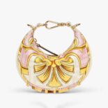 Fendi Women Nano Fendigraphy Fendace Pink Silk Charm