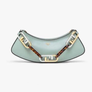Fendi Women O’Lock Swing Mint Green Leather Pouch
