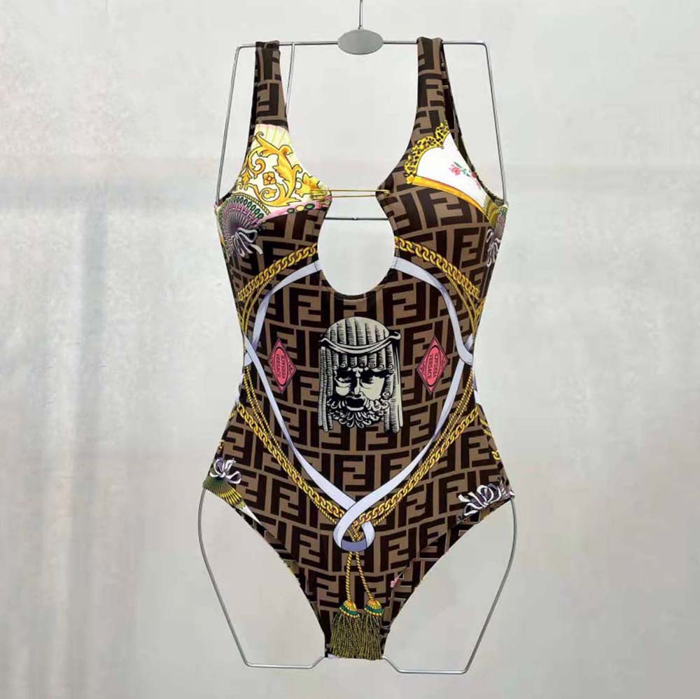 FENDI x VERSACE FENDACE Reversible One-Piece Swimsuit - Size 44 or US 8