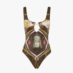 Fendi Women One-Piece Swimsuit Fendace Multicolor Lycra® Swimsuit