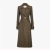Fendi Women Overcoat Brown Canvas Trench Coat 12 Fendi Women Overcoat Brown Canvas Trench Coat