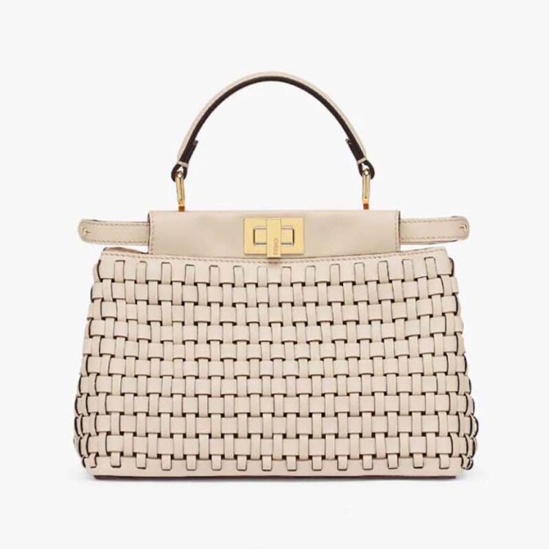 Saint Laurent YSL Women Panier Medium Bag in Crochet Raffia and Smooth ...