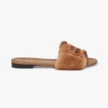 Fendi Women Signature Brown Mink Slides