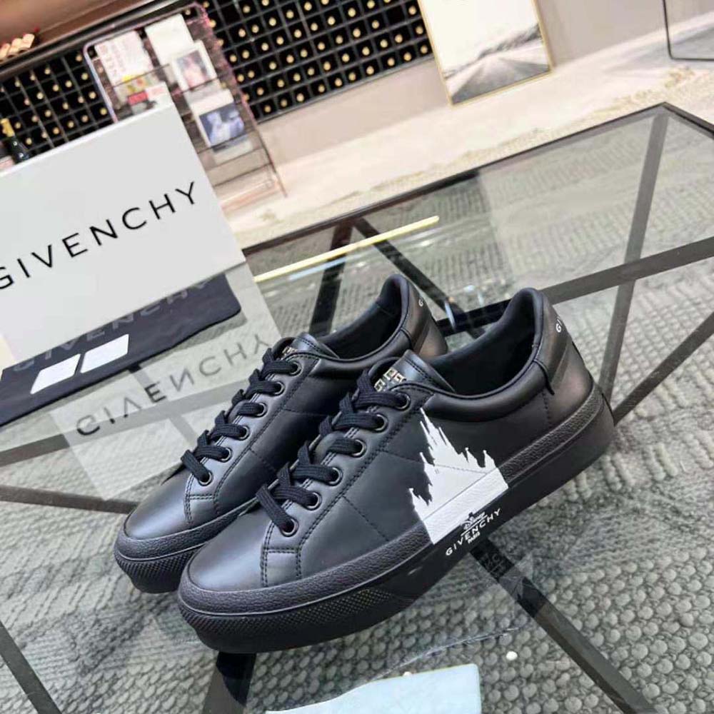 Givenchy Men City Sport Disney Castle Sneakers in Leather-Black 4 Givenchy Men City Sport Disney Castle Sneakers in Leather-Black - Image 4