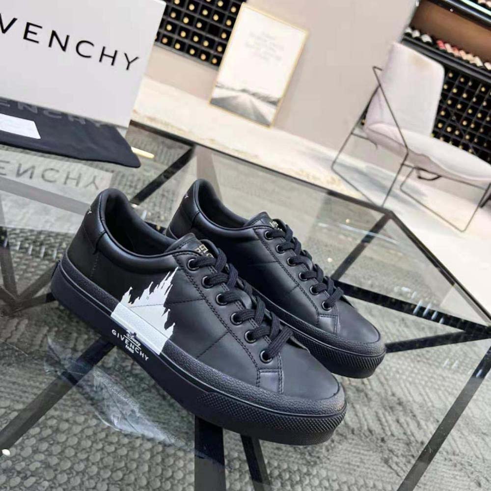 Givenchy Men City Sport Disney Castle Sneakers in Leather-Black 3 Givenchy Men City Sport Disney Castle Sneakers in Leather-Black - Image 3