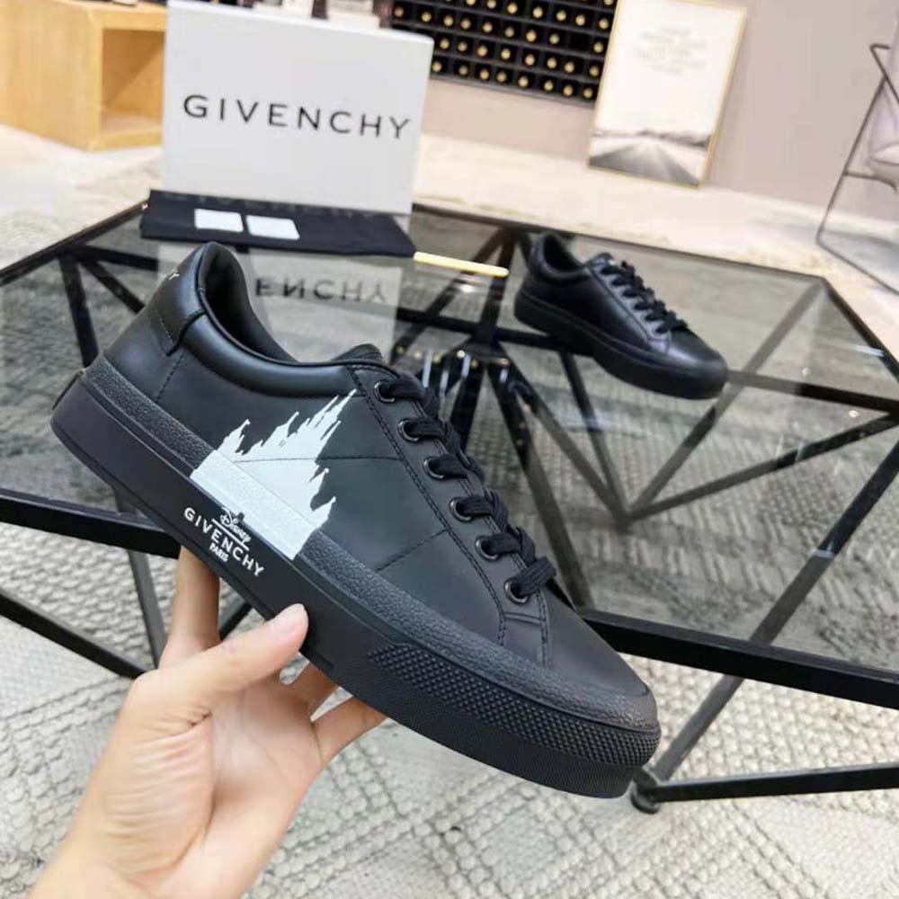 Givenchy Men City Sport Disney Castle Sneakers in Leather-Black 8 Givenchy Men City Sport Disney Castle Sneakers in Leather-Black - Image 8