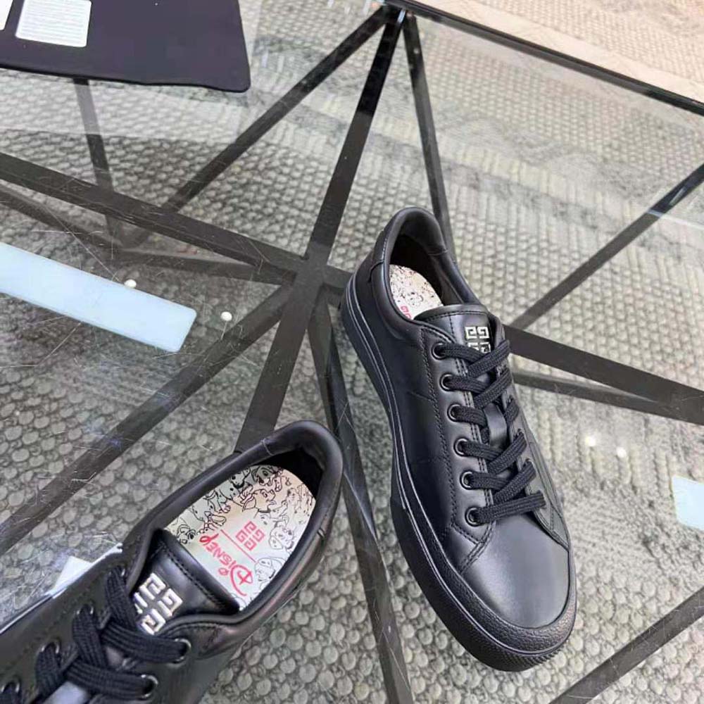 Givenchy Men City Sport Disney Castle Sneakers in Leather-Black 6 Givenchy Men City Sport Disney Castle Sneakers in Leather-Black - Image 6