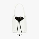 Givenchy Women Mini Cut Out Bucket Bag in Box Leather-White