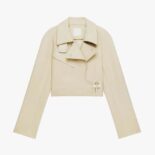 Givenchy Women Short Trench Coat in Cotton Twill with U-Lock Buckle - Light Beige