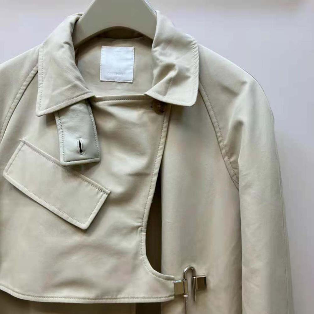 Louis Vuitton TRENCH CABAN JACKET BURBERRY WOMEN KHAKI 100% silk T38  ref.458858 - Joli Closet