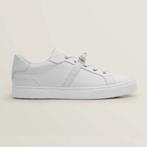 Hermes Women Day Sneaker in Calfskin and Matte Mississippiensis Alligator Leather