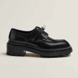 Hermes Women First Oxford Shoe in Calfskin Leather-Black