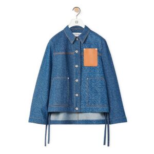 Loewe Women Anagram Workwear Jacket in Denim