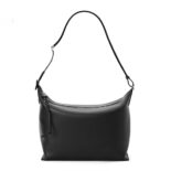 Loewe Women Cubi Crossbody Bag in Supple Smooth Calfskin and Jacquard-Black