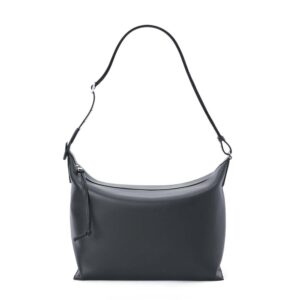 Loewe Women Cubi Crossbody Bag in Supple Smooth Calfskin and Jacquard-Navy